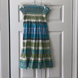 Strapless colorful sun dress ☀️